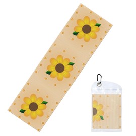 YYHWHJDE Cold Exercise Towel 12x40 in Ice Towel Soft Breathable Chilly Towel for Yoga Sport Running Gym Workout Fitness Golden Sunflower Printing