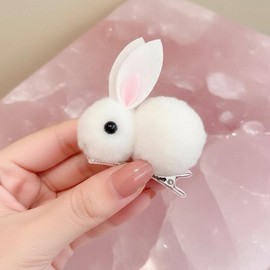 8 Pieces Plush Bunny Hair Clips, Cute Bunny Hair Claw Clips for Womens Bunny Mini Hair Clips, Girls, Hold Hair Clip Easter Plush Rabbit Hairpin for Thin Hair Hold