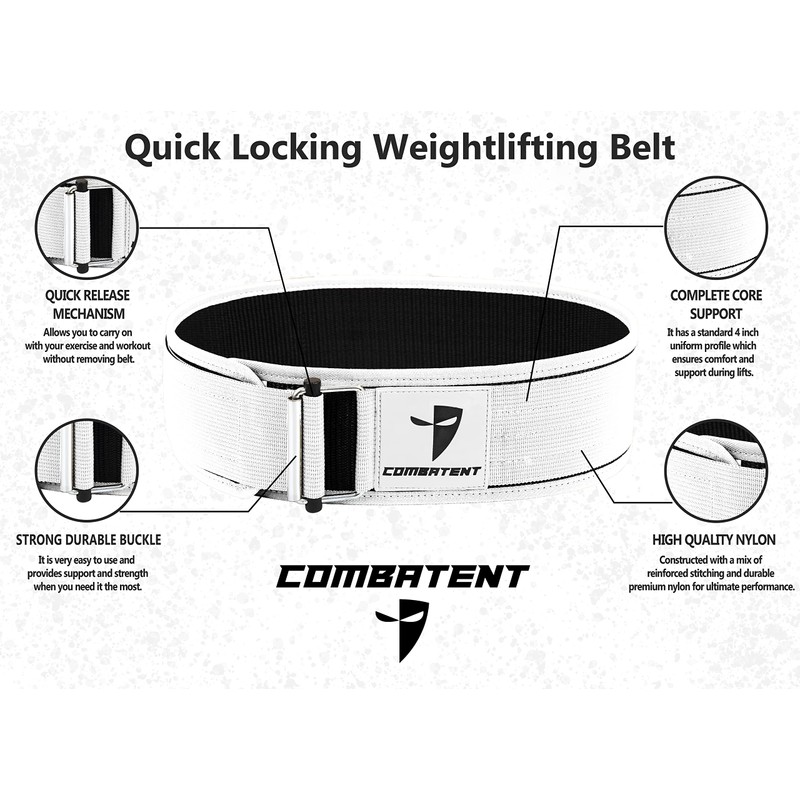 Combatent Quick Locking Weight Lifting Belt Men and Women -