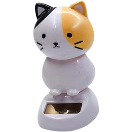 Zhuluck Solar Wobble Figures, Solar Dancing Cat, Bobble Head Cat Ornaments, Innovative Cat Solar Figure Statue for Car Interior Dashboard Decoration,Desk or Windowsill Decor Solar Power Kit