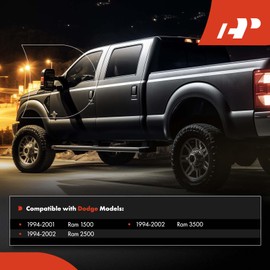 A-Premium Towing Mirrors Compatible with Dodge Ram 1500 1994-2001, Ram 2500 1994-2002, Ram 3500 1994-2002 - Manual Folding Flip Black - Pair Set