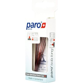 Paro Isola Long | Easily Bent Extra Long Interdental Spiral Brush | Dental Cleaning Tool | Red, 0.7-3.0 MM | 10 Units Per Pack | 3 Pack, 30 Units