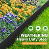 LAVEVE Landscape Edging Galvanized Steel Black, Hammer-in Metal Garden Edging