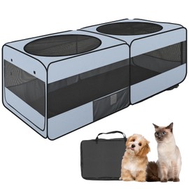 2-in-1 Dog Playpen, 46.5'' Pop Up Cat Puppy Pet Playpens Indoor/Outdoor Cats Enclosed, Cat Dog Tent Crate Cage Kennel, Portable Playpen for Kitten, Small Animals Play Pen(No Divider, Unified Space)