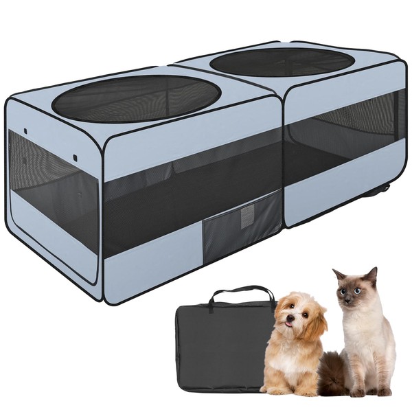 2-in-1 Dog Playpen, 46.5'' Pop Up Cat Puppy Pet Playpens
