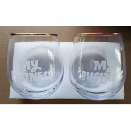 Target 2 Tabitha Brown for Target Stemless Wine Glasses Etched with "My Business" 16oz