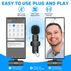 Dual Wireless Lavalier Microphone for iPhone, iPad - Perfect for Video Conferencing, Recording, and Live Streaming