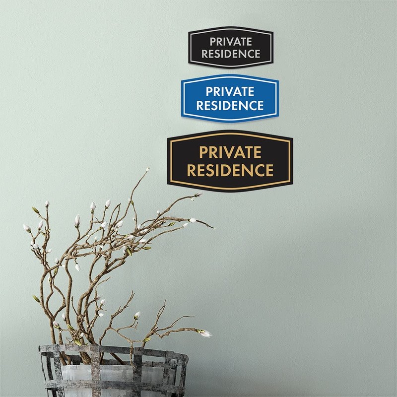 Fancy Private Residence Sign (Black) - Small 2 Pack