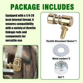 Throttle Disconnect for Quick Release Joint Ball, 1/4-28 in Thread Steel Carburetor Linkages for Throttle Cable End