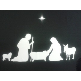 Dazzle Glitter Tattoos Nativity Christmas family window stickers Reusable removal