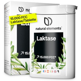 Lactase Tablets 15,000 FCC - 100 Lactase Tablets - For Lactose Intolerance & Milk Intolerance - Vegan, High Dose - Developed in Germany & Laboratory Tested