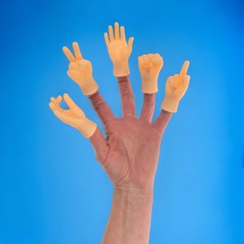 Set of 6 Finger Puppets Hand Gestures Funny Finger Puppets for Adults 6 Different Plastic Gestures Approx. 6-8 cm Large