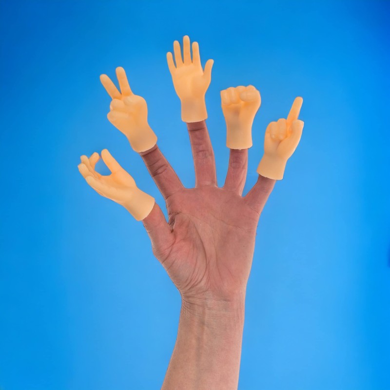 Set of 6 Finger Puppets Hand Gestures Funny Finger Puppets
