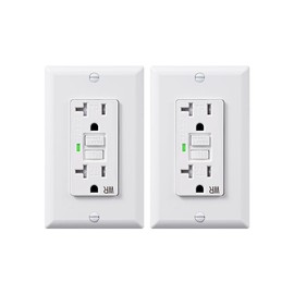 DEWENWILS 2 Pack 20 Amp GFCI Outlet, Self-Test GFI Receptacles with LED Indicator, Tamper Resistant & Weather Resistant, Wallplate and Screws Included, UL Listed, White