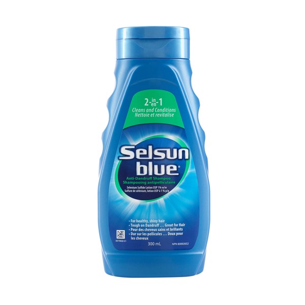 Selsun Blue 2-In-1 Anti-Dandruff Shampoo, 300 mL, Helps Control Dandruff, Itching and Flaking, Cleans & Conditions in One Step Application