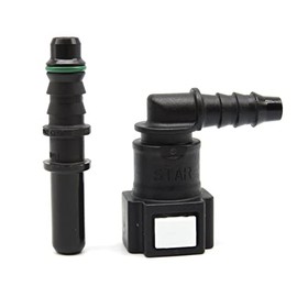 HiSport Fuel Line Hose Quick Release Connect - 7.89mm 5/16 in Male& Female Degree Nylon Push On 90 Degree Connector