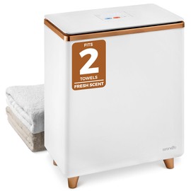 SereneLife Luxury Rectangle Towel Warmer - Spa & Bathroom Heater with Custom Fragrance, Auto Shut-Off, Fits 2 large Towels, Blankets, Bathrobes, PJ's - Perfect Gift for Him & Her (Rose Gold)