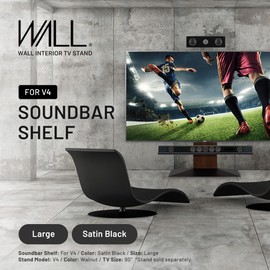 WALL Soundbar Shelf for TV Stand Model V4, Large Size, Width 118 cm / 46.5", Satin Black