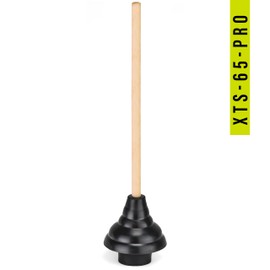 SteadMax XTS-65-PRO Heavy Duty Toilet Plunger, Commercial Grade, Powerful Double Thrust Force Rubber Cup with Wood Handle, for Clogged Bathroom, Shower, and Kitchen (22" x 5.75")