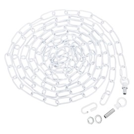 PATIKIL 15 Feet Lighting Chain for Hanging Lamp, Chandelier Chain Light Fixture Chain Load Capacity 65 Lbs for Pendant Light, Ceiling Fan, White