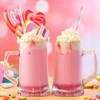 ALINK ALINK 100 Pink and White Striped Paper Straws, Biodegradable