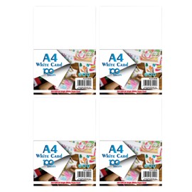 Pack of 4 - A4 White Craft Card 160gsm Lightweight Sturdiness Thick Cardstock Arts Card for Crafting Printing Drawing Sketching Printer Paper