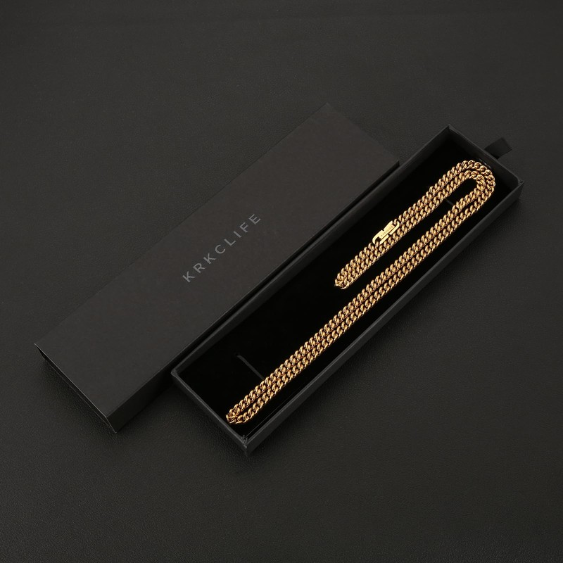 KRKCLIFE Chain Necklace for Womens Mens, 5/7/9MM 18K Gold Plated/Stainless