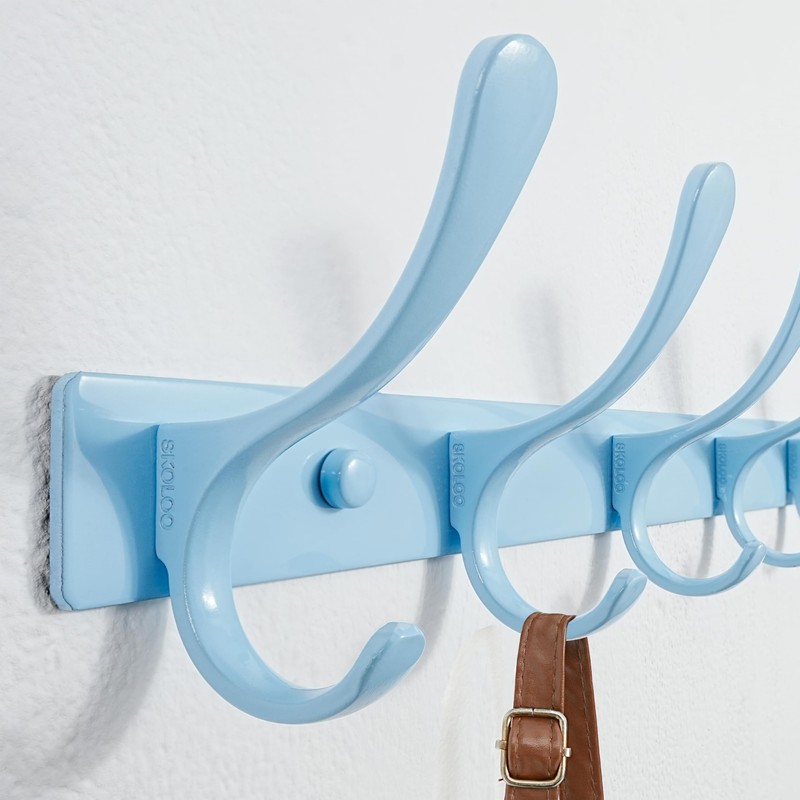 SKOLOO Coat Rack Wall Mounted - 10 Hooks, Heavy Duty,