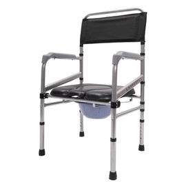 4-in-1 Folding Bedside Commode 385 lbs Padded Shower Chair for Toilet with Arms,Non-Slip Feet Height Adjustable Raised Toilet Chair with Bucket for Senior,Disabled and Pregnant(Wheelless)