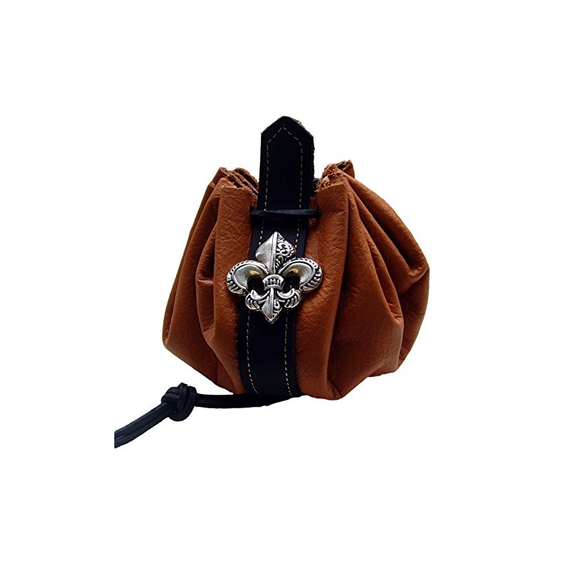 Leather Bag Ducat Bag Money Cat Beige / Black Fleur