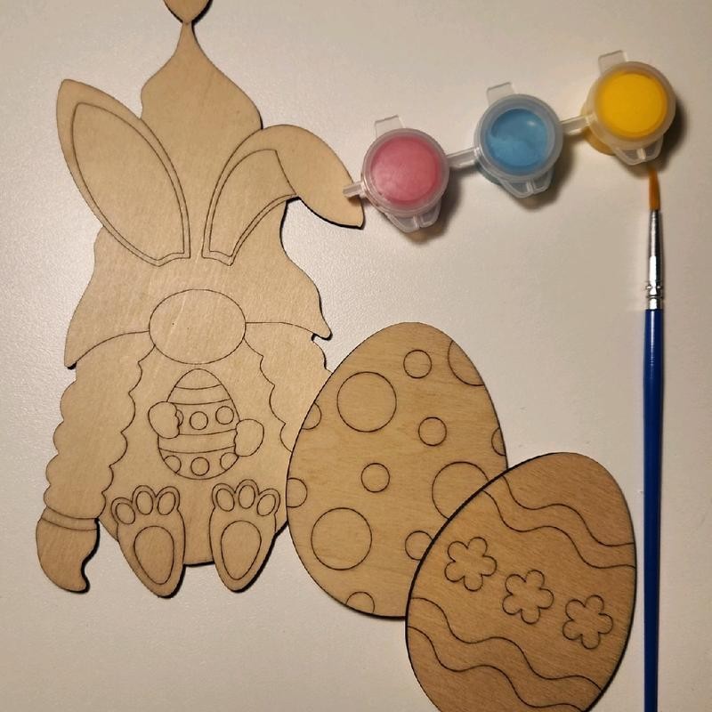 Easter Wooden Paint Kits - Style: Easter Egg with Ears