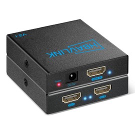 HBAVLINK 8K HDMI Splitter 1 in 2 Out 4K 120Hz- HDCP 2.3, VRR, HDR, Dolby/DTS5.1-1x2 HDMI 2.1 Splitter Mirror Display for PS3/4/5, Apple TV, Xbox, Fire TV Stick/Cube, Roku Stick, etc