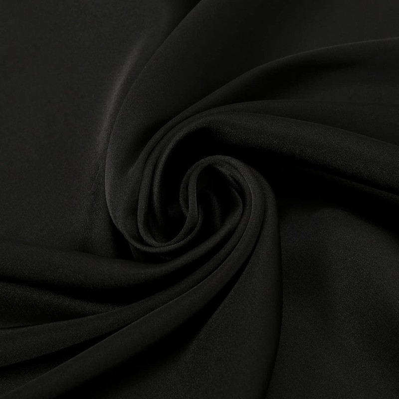 RIIQIICHY Womens Head Hair Scarf Black Like Satin Silk Scarf