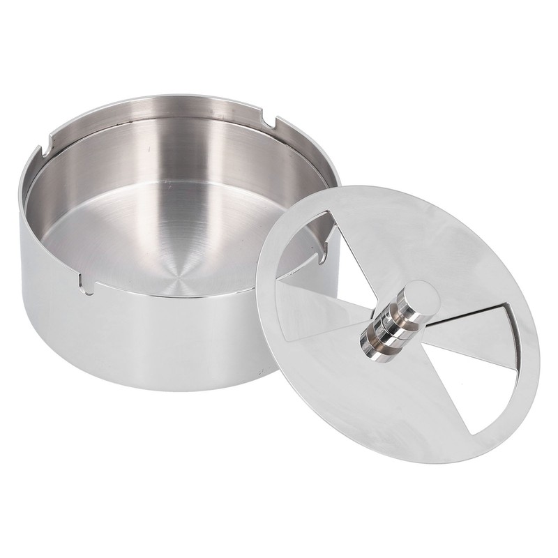 Ashtray Outdoor Thickened Stainless Steel Windproof Rotating Cover Design Finely