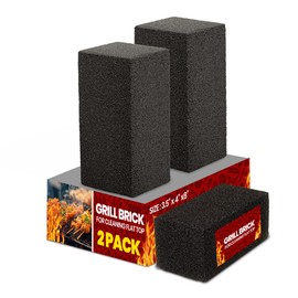 Heavy Duty Restaurant-Grade Grill Bricks for Cleaning Flat Top Grills | Durable, Reusable, and Chemical-Free Pumice Stone Cleaner for Griddles and BBQ Grates - Multiple Packs Available (2 Pack)