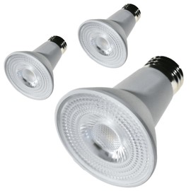 Diodesy- PAR20 LED Long Neck Flood Light Bulb 5W 500 Lumen E26 Medium Base 3000K Soft White Ideal for Track & Recessed Spot Light Bulbs 120V 40° Beam Angle Dimmable White Finish Pack of 3