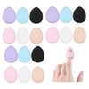 メイクスポンジ 使い捨て 指のパフ 指パフ ミニパフ 乾湿両用 クッションファンデ 指先用 6色 18個セット