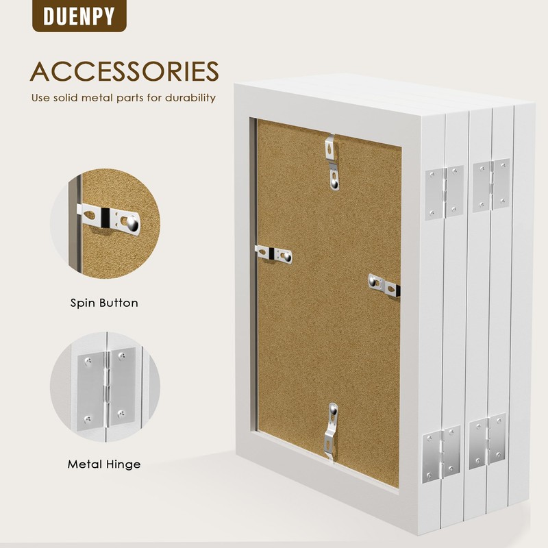 DUENPY 5 Folding 5x7 Picture Frame Horizontal Engineered Wood Accordion