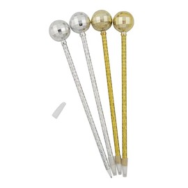 Fun Express 9" Gold & Silver Disco Ball Ink Pens Assortment - 12 Pieces