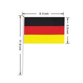 Germany Flag German Hand Held Mini Small Stick Flags For PartyClassroom Garden Festival Clubs Parades Parties Desk Decorations(20 pack)