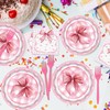 ZJJZOAA 75 Pcs Pink Bow Party Supplies,7 Inch Party Dessert