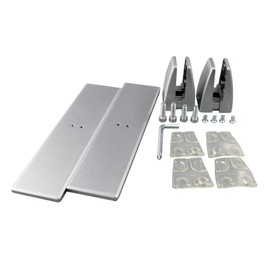 None Brand Sneeze Guard Support Clamp with Steady Freestanding Stand Base Removable Clamp Desk Partition Clamp for Clear Acrylic Shield Heavy Duty Auminum Guard Clamp for Desktop Countertop Reception