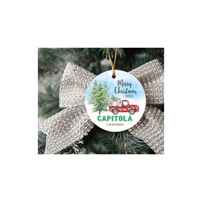 Capitola Ornaments Capitola CA California Souvenirs Hometown Christmas Ornament Tree