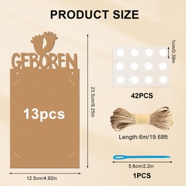 Leikedun Photo Banner 1st Birthday for 1 to 12 Months Baby First Birthday Photo Garland Birthday Decoration Hanging Wall Decoration Kraft Paper for Boys Girls Party Decor First Holy Communion