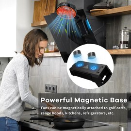 SYBOYEGE Magnetic Portable Fan with LED Light - 4 Speed Adjustable, 70° Rotation, 2-Hour Time，Handheld Fans，Clip On Fan for Stroller Travel Camping Golf Gym (Orange)