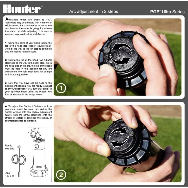 HUNTER HEAD ADJUSTMENT KEY TOOL Wrench Sprinkler Orbit K-Rain PGP