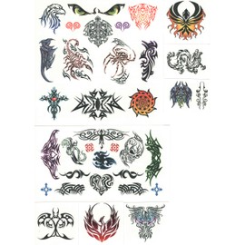 Savvi Twisted Tribal Tattoos ~ Symbol on Orange Front Packaging (Over 35 Tattoos)