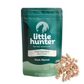 Little Hunter Freeze Dried Dog Treats - Duck Morsel - Raw Single Ingredient Duck Morsel Dog Treats for Snacks, Training, Dog Food Toppers - All Natural, Healthy Dog & Puppy Treats, 2 oz