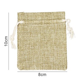 30 Pcs Hessian Bags, 8 X 10 CM Burlap Bags Cotton Drawstring Bag Hessian Fabric Small Drawstring Bag Gift Bag for Jewelry Wedding Christmas Party and DIY Craft