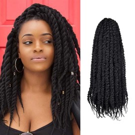 FFDDear 8 Packs Marley Hair 14 Inch Marley Twist Hair Afro Kinky Marley Braiding Hair Marley Hair for Woman Synthetic Marley Braiding Hair Extensions（14inch, 1B）
